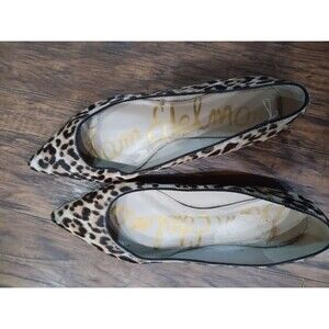 Size 7.5 Sam Edelman Lior Leopard Print Calf Hair Loafer Flats